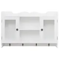 Vitrine murale avec étagère de Livre / DVD / Verre en MDF Blanc