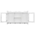 Vitrine murale avec étagère de Livre / DVD / Verre en MDF Blanc