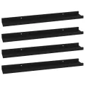 Étagères murales 4 pcs Noir 60x9x3 cm