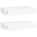 Étagères à tiroirs murales 2 pcs Blanc 60x23,5x10 cm MDF