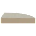 Étagères d'angle murales 2 pcs Chêne et blanc 35x35x3,8 cm MDF