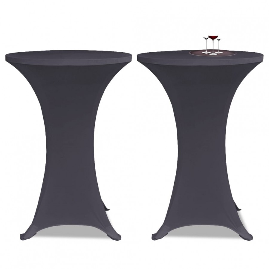 Housse de table extensible 60 cm 2 pcs Anthracite