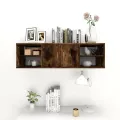 Étagère murale chêne fumé 102x30x29 cm bois d'ingénierie