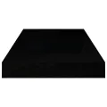 Étagère murale flottante 2 pcs Noir brillant 50x23x3,8 cm MDF