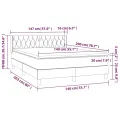 cadre de lit et matelas Vert foncé 140x200cm Velours