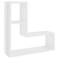 Étagères murales 2pcs blanc brillant 50x15x50cm bois ingénierie