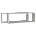 Étagères cube murales 2 pcs gris béton bois d'ingénierie