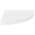 Étagère d'angle flottante blanc brillant 35x35x3,8 cm MDF