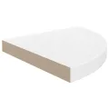 Étagère d'angle flottante blanc brillant 35x35x3,8 cm MDF