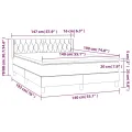 cadre de lit et matelas Vert foncé 140x190cm Velours