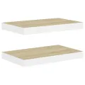 Étagères flottantes 2 pcs Chêne et blanc 40x23x3,8 cm MDF