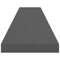 Étagères murales flottantes 2 pcs gris brillant 120x23,5x3,8 cm