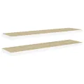 Étagères flottantes 2 pcs chêne et blanc 120x23,5x3,8 cm MDF