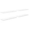Étagère murale flottante 4pcs Blanc brillant 120x23,5x3,8cm MDF