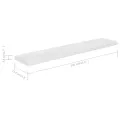 Étagère murale flottante 4pcs Blanc brillant 120x23,5x3,8cm MDF