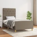 Cadre de lit sans matelas taupe 90x190 cm tissu