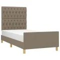 Cadre de lit sans matelas taupe 90x190 cm tissu