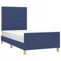 Cadre de lit sans matelas bleu 100x200 cm tissu