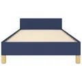 Cadre de lit avec tête de lit sans matelas bleu 100x200cm tissu