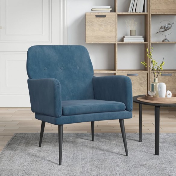 Fauteuil Bleu 62x79x79 cm Velours