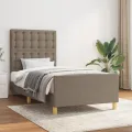 Cadre de lit sans matelas taupe 100x200 cm tissu