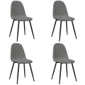 Chaises à manger lot de 4 Gris clair Velours