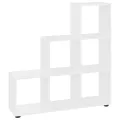 Bibliothèque escalier Blanc brillant 107 cm Bois d'ingénierie