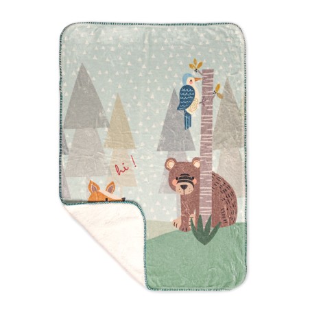 Couverture HappyFriday Moshi Moshi Harvestwood Multicouleur Microfibre