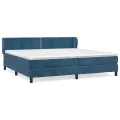 cadre de lit et matelas Bleu foncé 200x200cm Velours