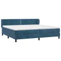 cadre de lit et matelas Bleu foncé 200x200cm Velours