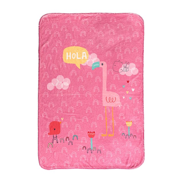 Coperta HappyFriday Moshi Moshi Hola Multicolore Microfibra 110 x 140