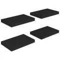 Étagères murales flottantes 4 pcs noir 40x23x3,8 cm MDF