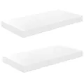 Étagère murale flottante 2 pcs Blanc brillant 50x23x3,8 cm MDF