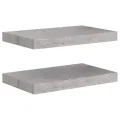 Étagères murales flottantes 2 pcs gris béton 40x23x3,8 cm MDF