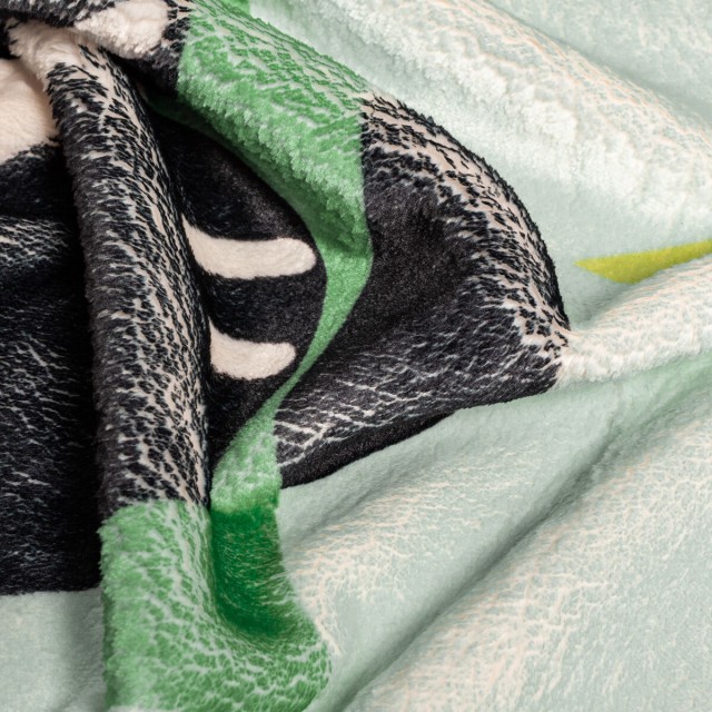 Coperta HappyFriday Moshi Moshi Panda Garden Blue Multicolore Microfib