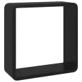 Étagères murales sous forme de cube 3 pcs Noir MDF