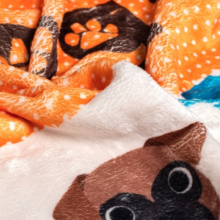 Deken HappyFriday Mr Fox Dogs Multicolour Microvezel 110 x 140 cm (Hon