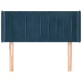 Tête de lit avec oreilles Bleu foncé 103x16x78/88 cm Velours