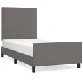 Cadre de lit sans matelas gris 90x190 cm similicuir