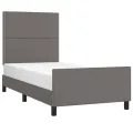 Cadre de lit sans matelas gris 90x190 cm similicuir