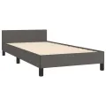Cadre de lit sans matelas gris 90x190 cm similicuir