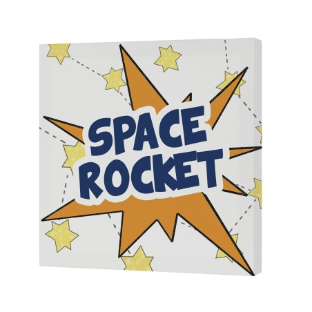 Tela HappyFriday Mr Fox Space rocket Multicolore 27 x 27 cm