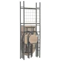 Ensemble à dîner pliant 3 pcs et étagère de rangement MDF acier