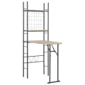 Ensemble à dîner pliant 3 pcs et étagère de rangement MDF acier