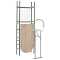 Ensemble à dîner pliant 3 pcs et étagère de rangement MDF acier