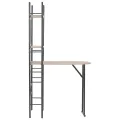 Ensemble à dîner pliant 3 pcs et étagère de rangement MDF acier