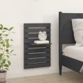 Étagères de chevet murales 2 pcs Gris Bois de pin massif