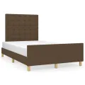 Cadre de lit sans matelas marron foncé 120x200 cm tissu