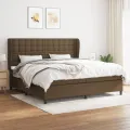 cadre de lit avec matelas Marron foncé 200x200 cm