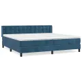 cadre de lit et matelas Bleu foncé 200x200cm Velours